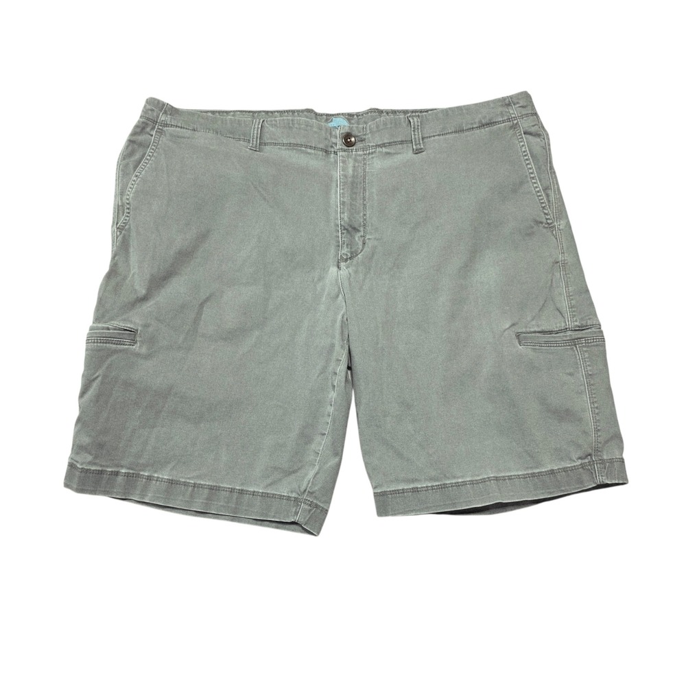 Tommy Bahama Mens Cargo Shorts‎ Gray Size 42 Cotton Tencel Spandex Flat Front